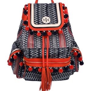 Tory Burch Scout Nylon Pom-Pom backpack used